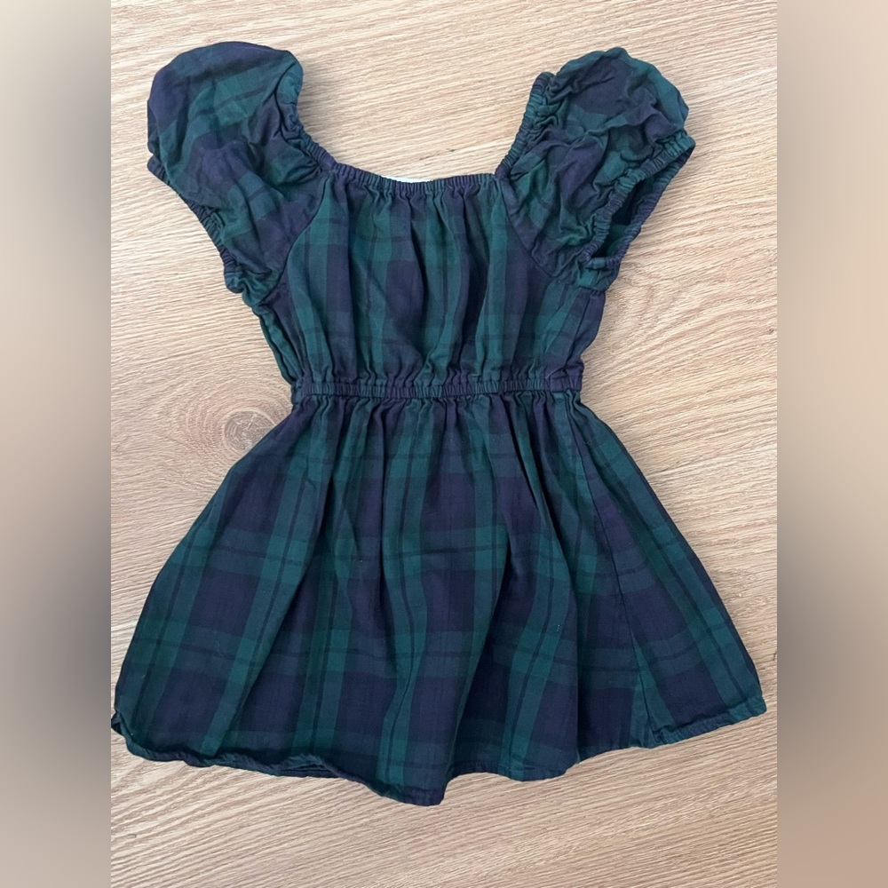 Hill House green & navy Plaid Kids Dress - Picture 5 of 5